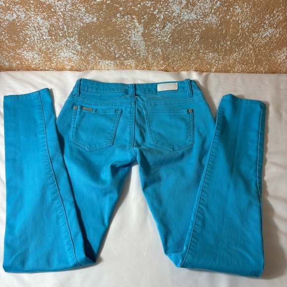 Celebrity Pink Jeans Low Rise Skinny Stretchy Comfort Pants Teal Size 1 Juniors - Picture 4 of 13